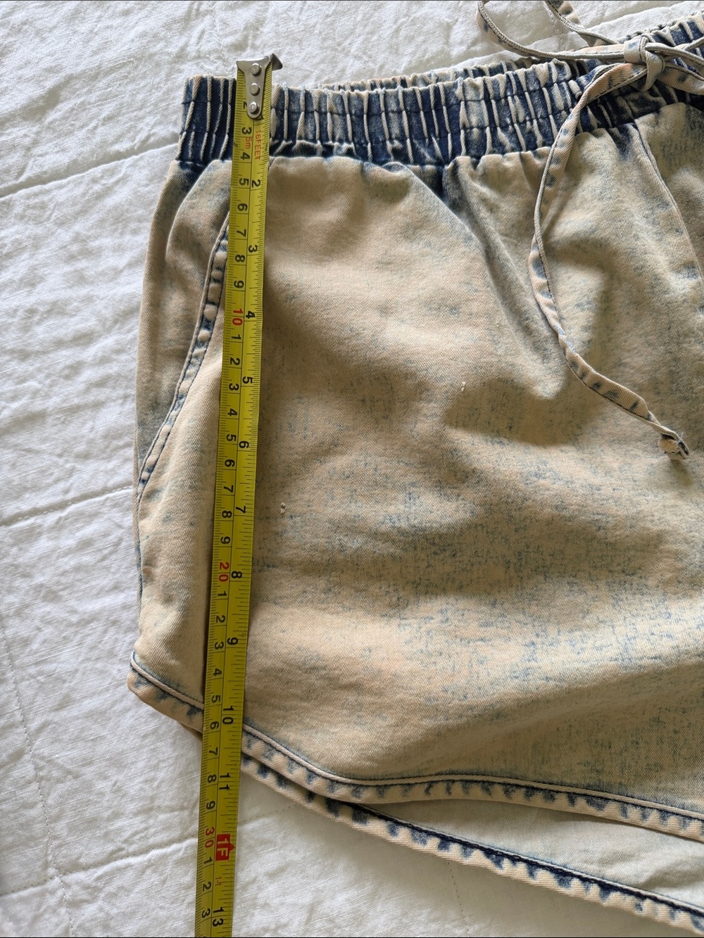 Women's Washed Tan Drawstring Shorts - Picture 7 of 7
